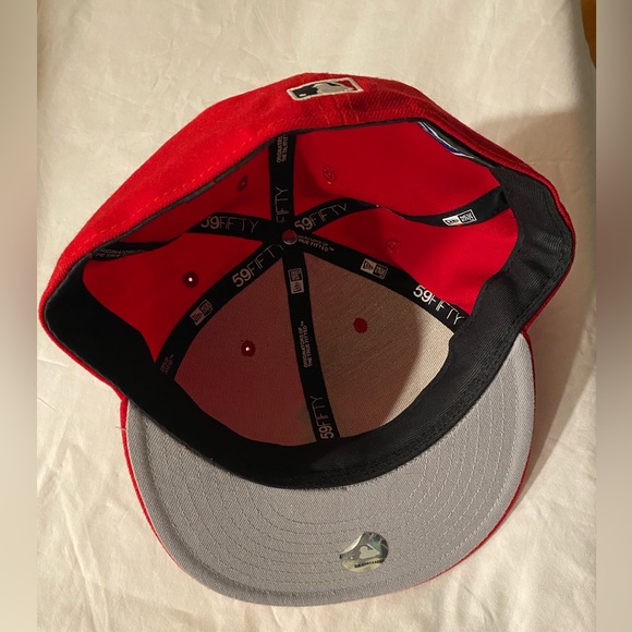 Boston Red Sox New Era RED Authentic 59FIFTY True Fitted Hat Wool Size 7 5/8 - Picture 6 of 6